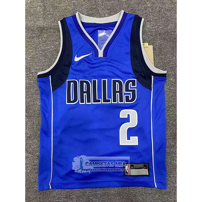 Camiseta Nino Dallas Mavericks Kyrie Irving NO 2 Icon 2022-23 Azul
